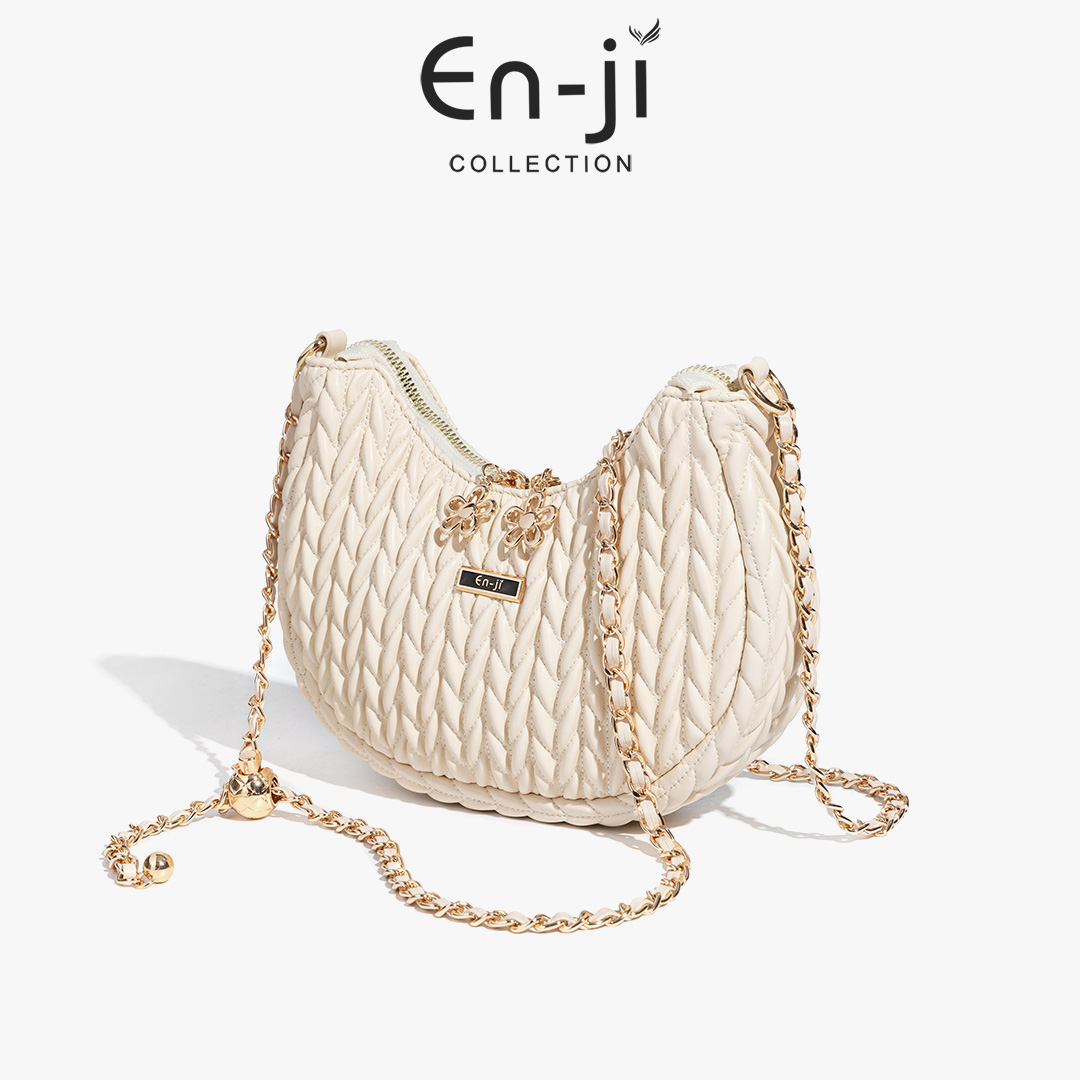 Enji En-Ji Tamin Slingbag Wanita Warna Cream