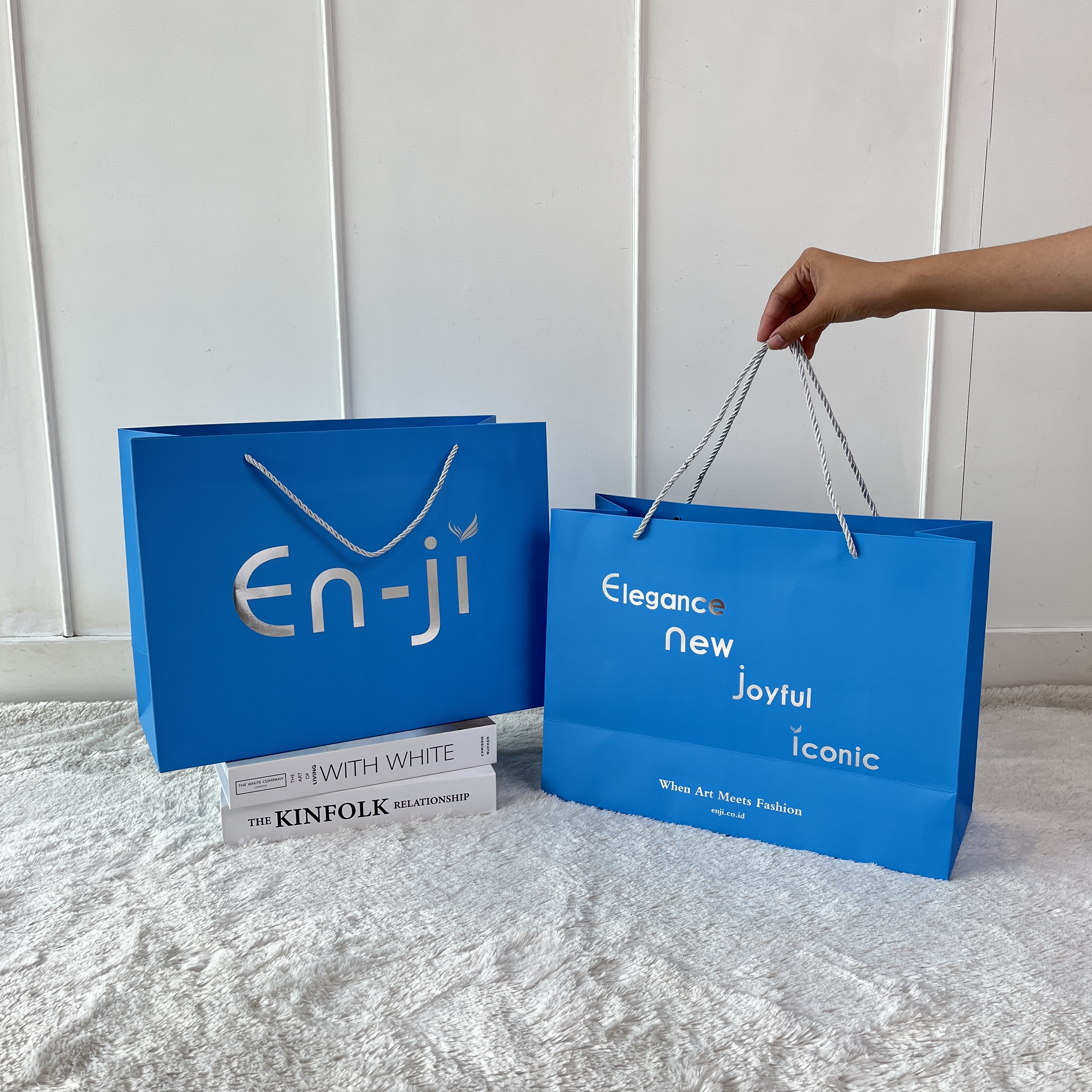 Enji En-ji Paperbag - Bluesilver [Packaging Tas]