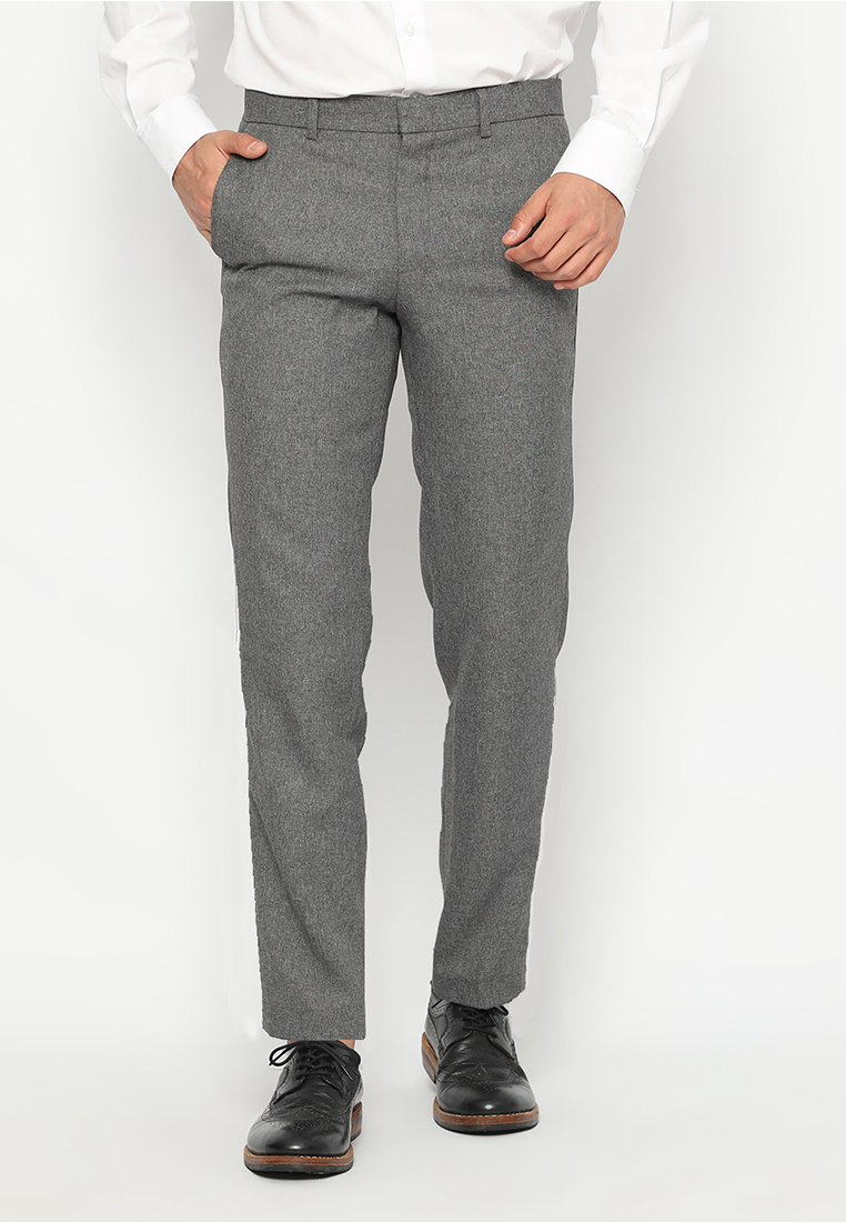 Enzy Batik Enzy Basic Celana Formal Pria - Grey