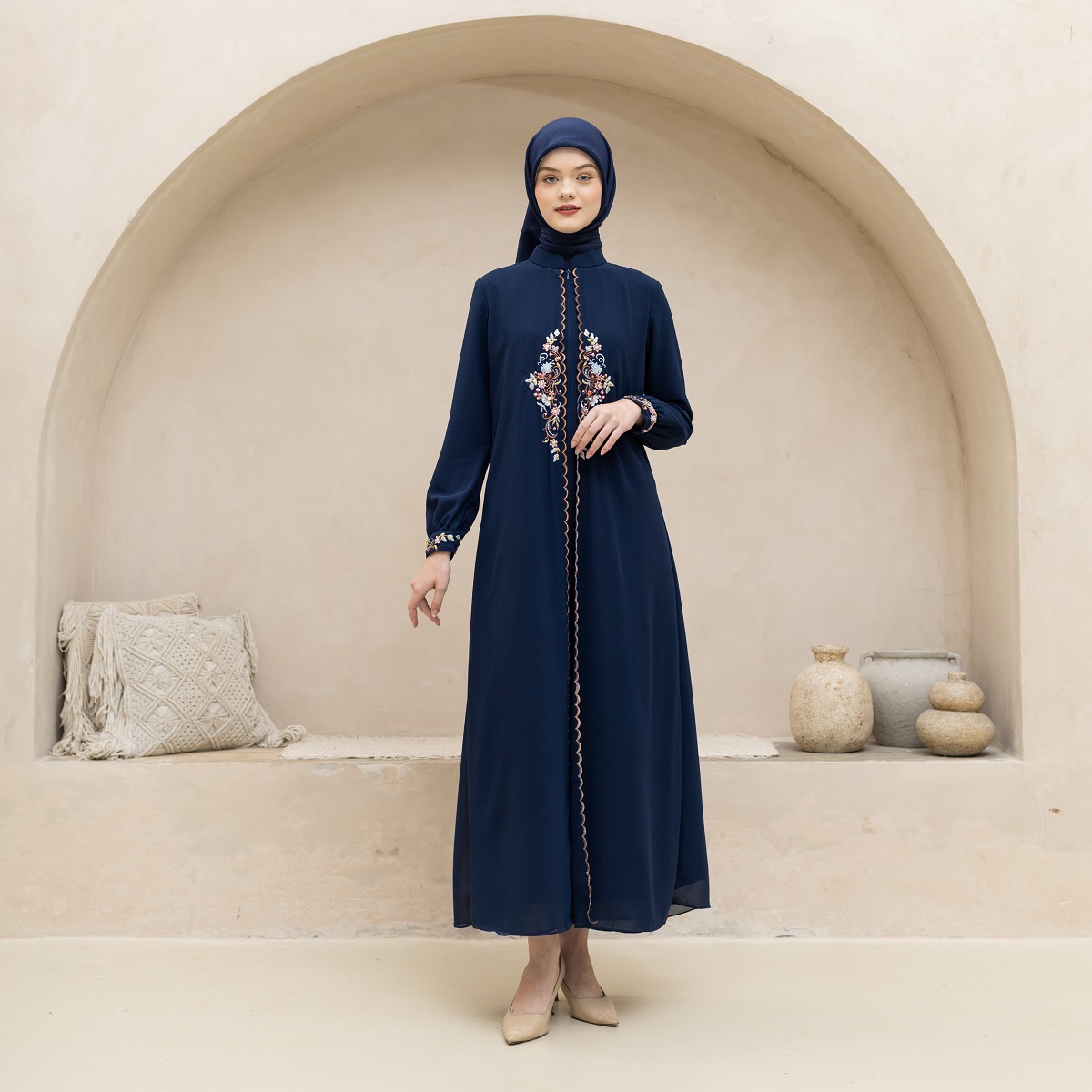EPC Eddy P Chandra EPC Gamis Tiffany Royale - Navy - Embroidery Collection