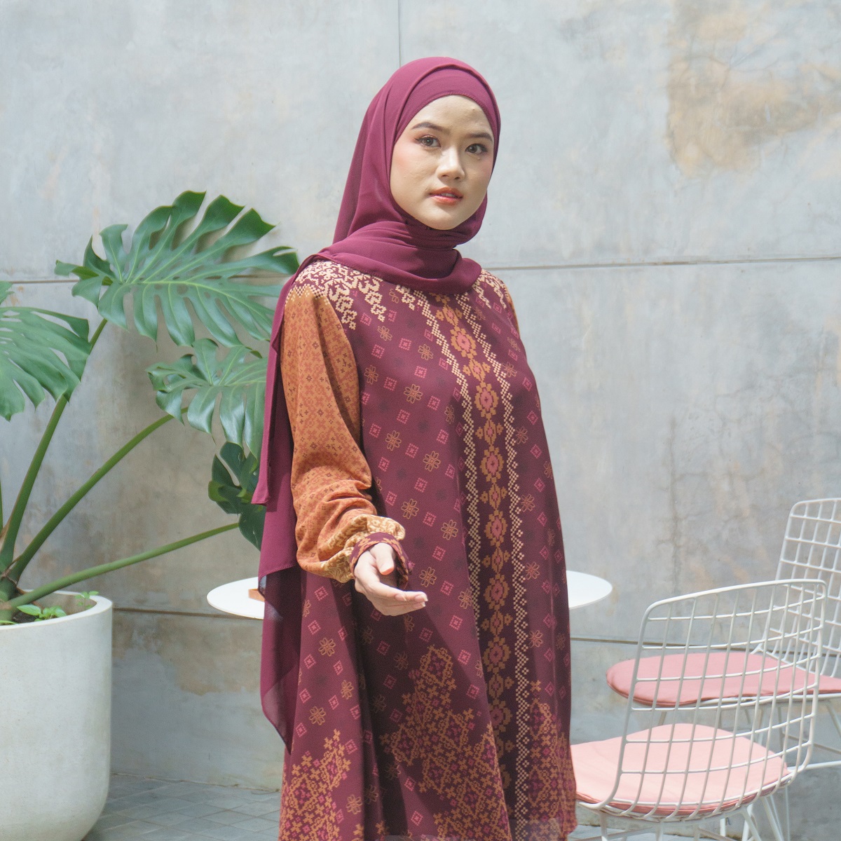 EPC Eddy P Chandra EPC Tunik Kinaya - Maroon - Imprint Collection