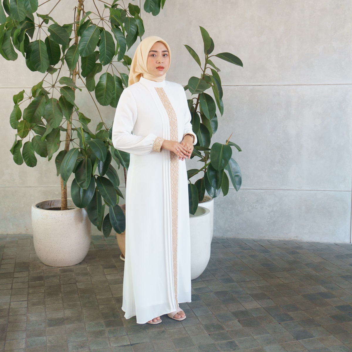 EPC Eddy P Chandra EPC Gamis Keisha - Broken White - Brocade Collection