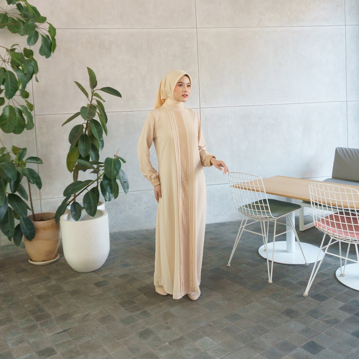 EPC Eddy P Chandra EPC Gamis Keisha - Buttercream - Brocade Collection