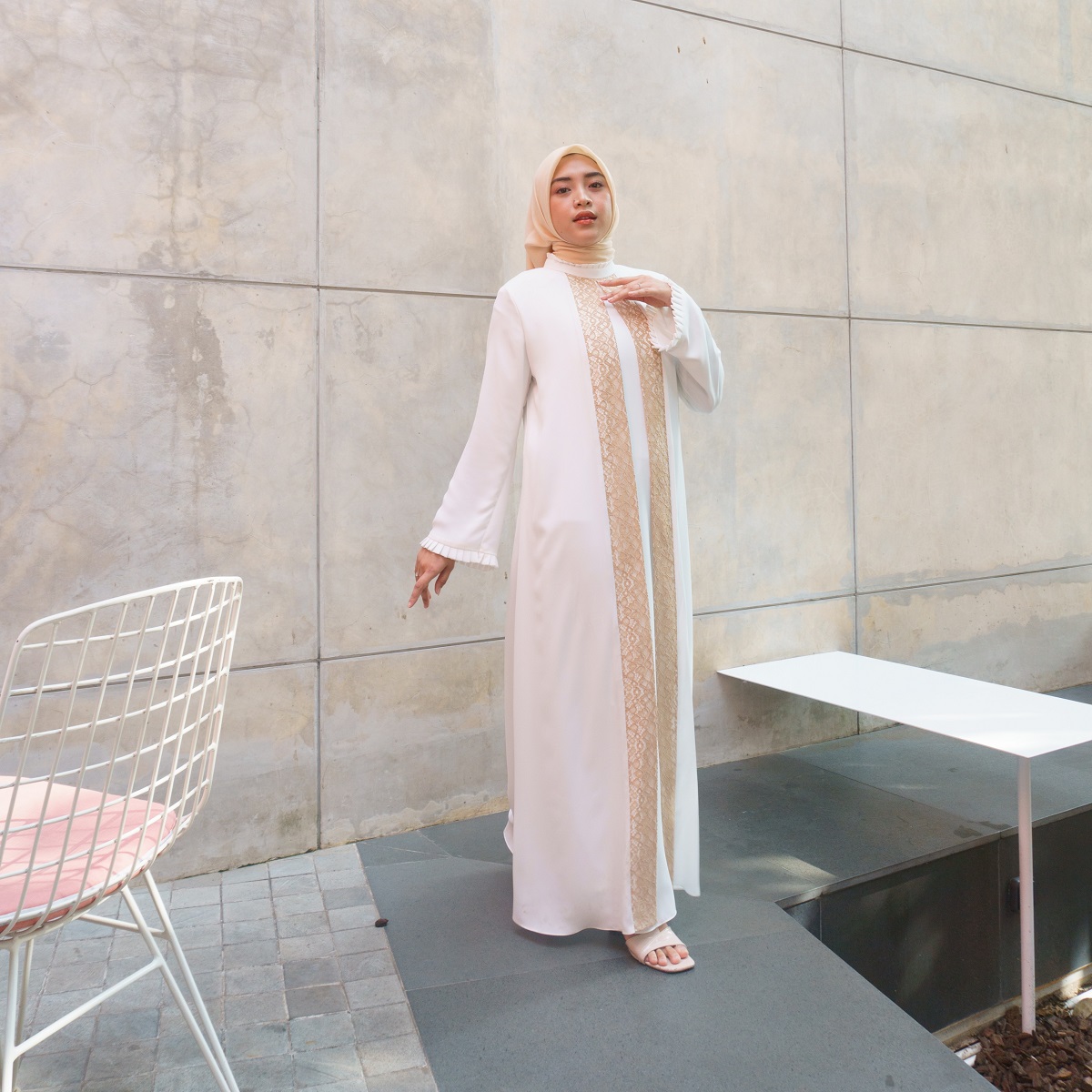 EPC Eddy P Chandra EPC Gamis Elisha - Broken White - Brocade Collection