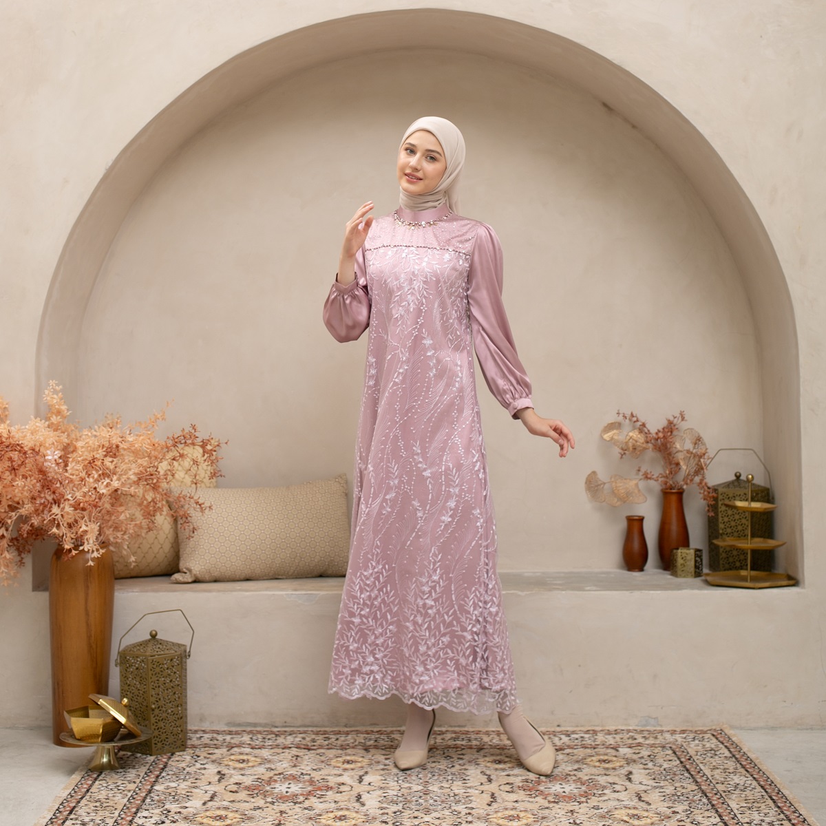EPC Eddy P Chandra EPC Gamis Ameera - Snow Lilac - Brocade Collection