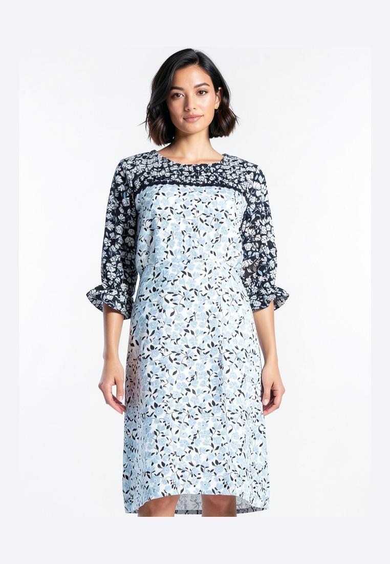Eprise  Dress Lengan Pendek BLUE FP674B | Dress Casual Wanita