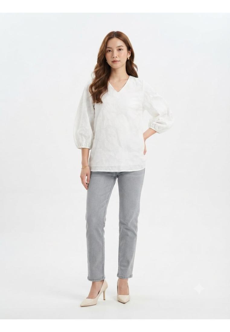 Eprise Top Lengan 3/4 Broken White AP1543C | Blouse Wanita