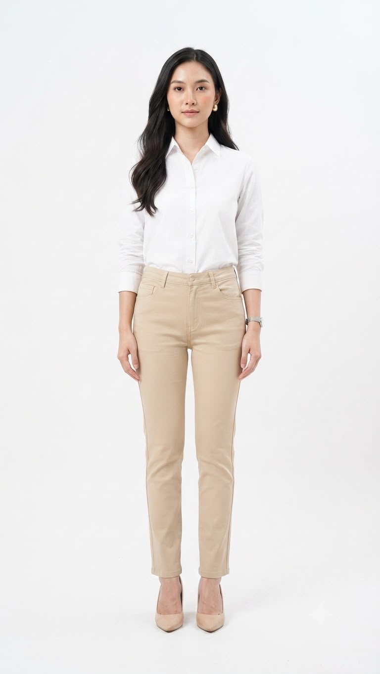 Eprise Bottom Panjang CREAM BP02 | Celana Panjang Wanita