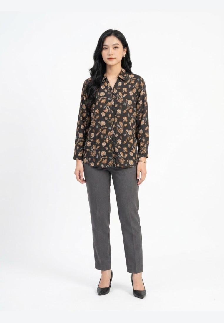 Eprise Top Lengan Panjang Black Grey BT134C | Blouse Wanita