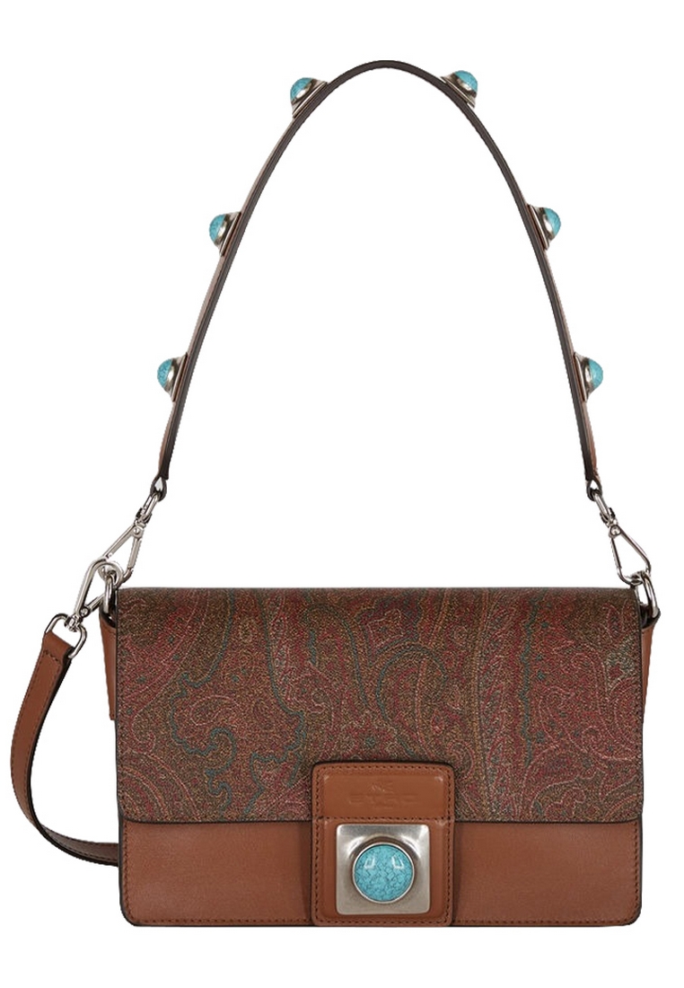 Etro EtMEDIUM PAISLEY CROWN ME Shoulder Bag in Red