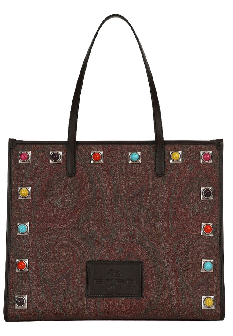 Etro EtMEDIUM CROWN ME PAISLEY Tote Bag in Red