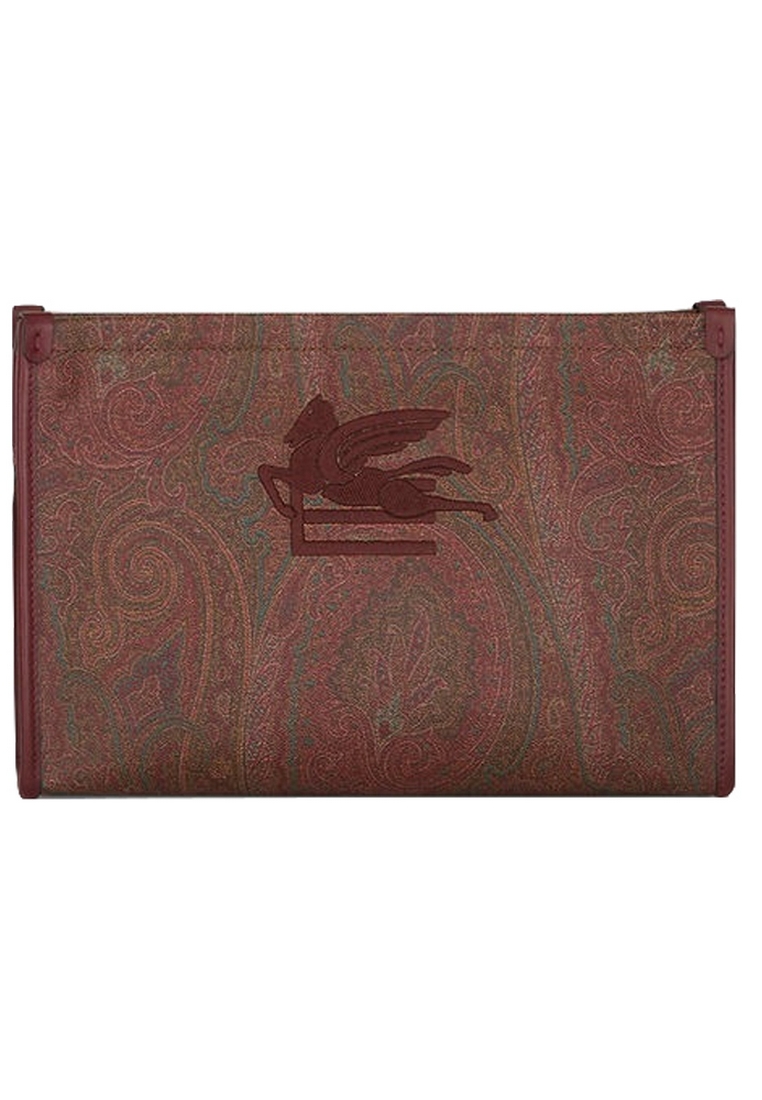Etro EtLARGE PAISLEY Pouch Bag in Red