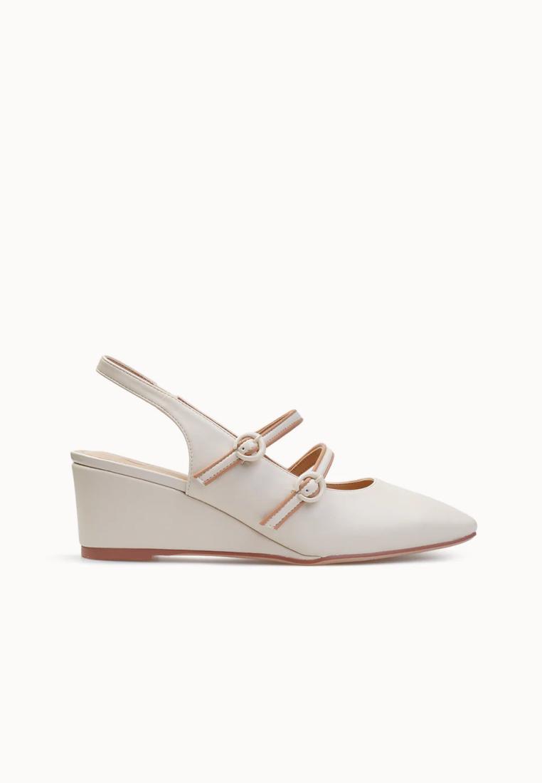 EVB* VIMEL (Beige) - Women's Wedge Pumps