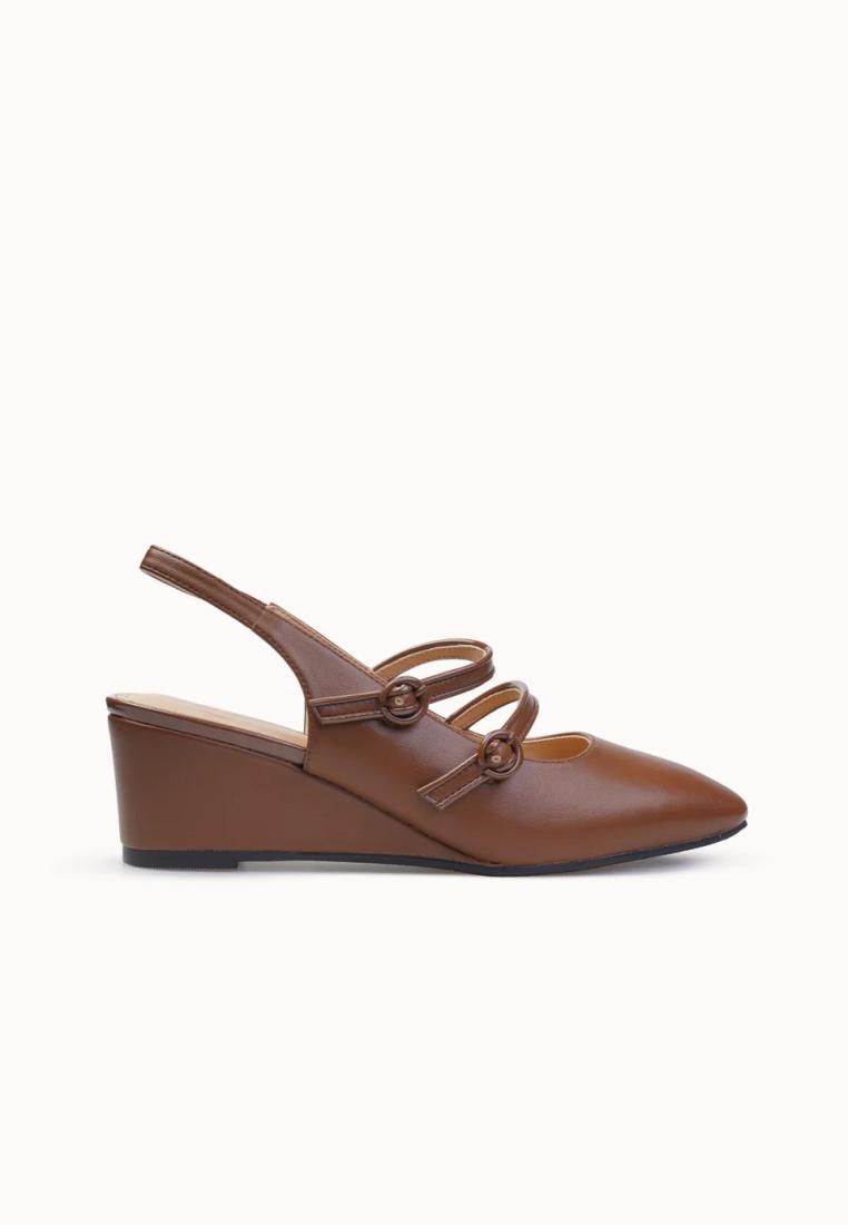 EVB* VIMEL (Dark Brown) - Women's Wedge Pumps