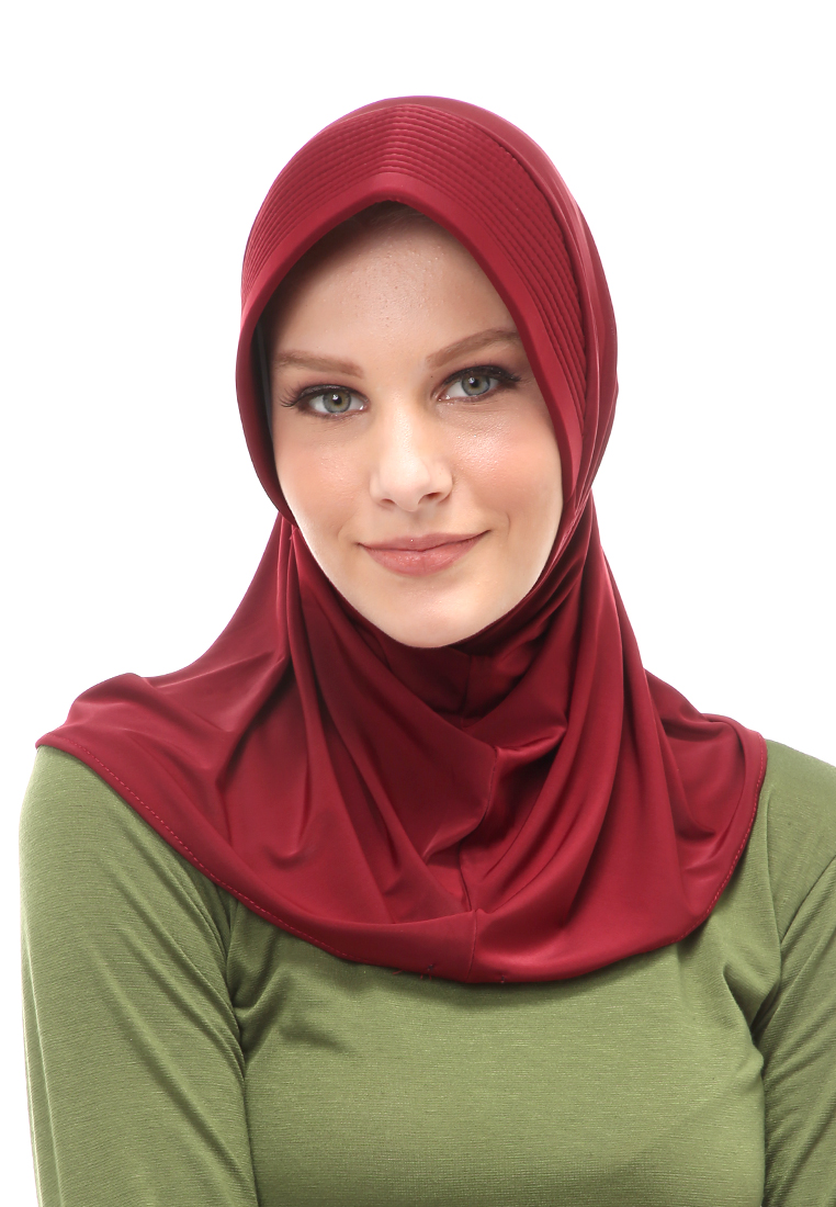 Evernoon Layla Hijab Sport Instan Wanita Muslimah Relaxed Fit - Maroon