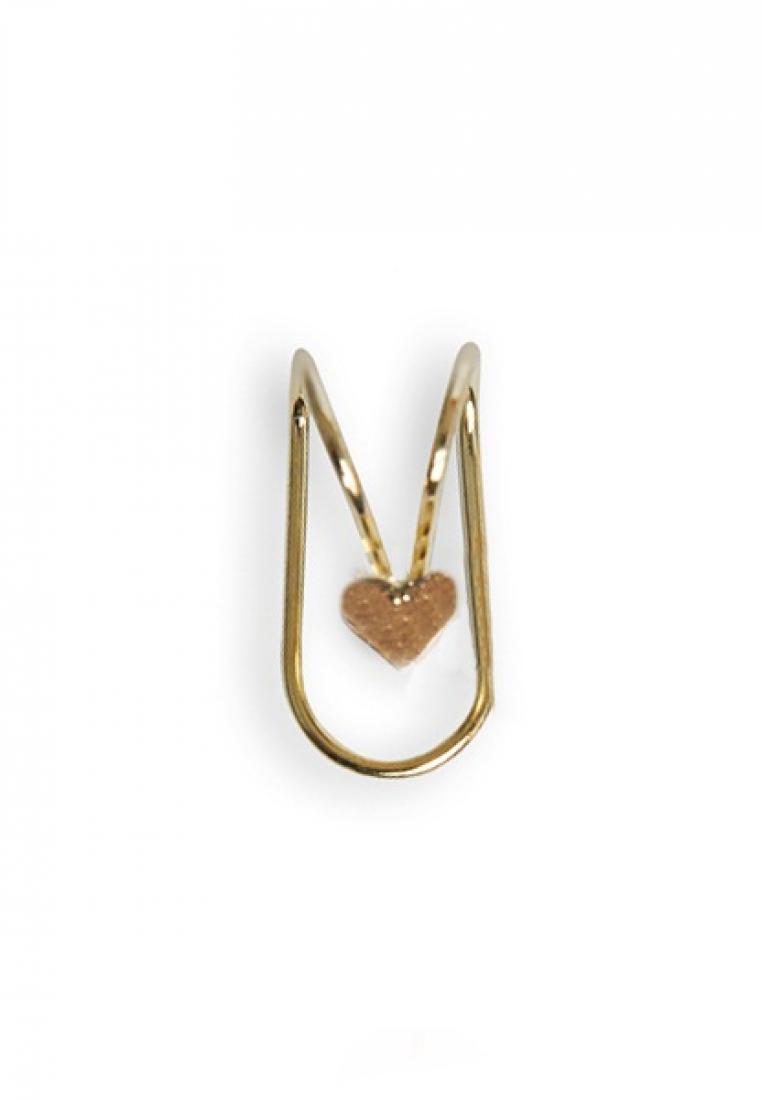 Evernoon Anting Plug Ear Klip Tunggal Berbentuk Heart Aksesoris Fashion Wanita - Gold