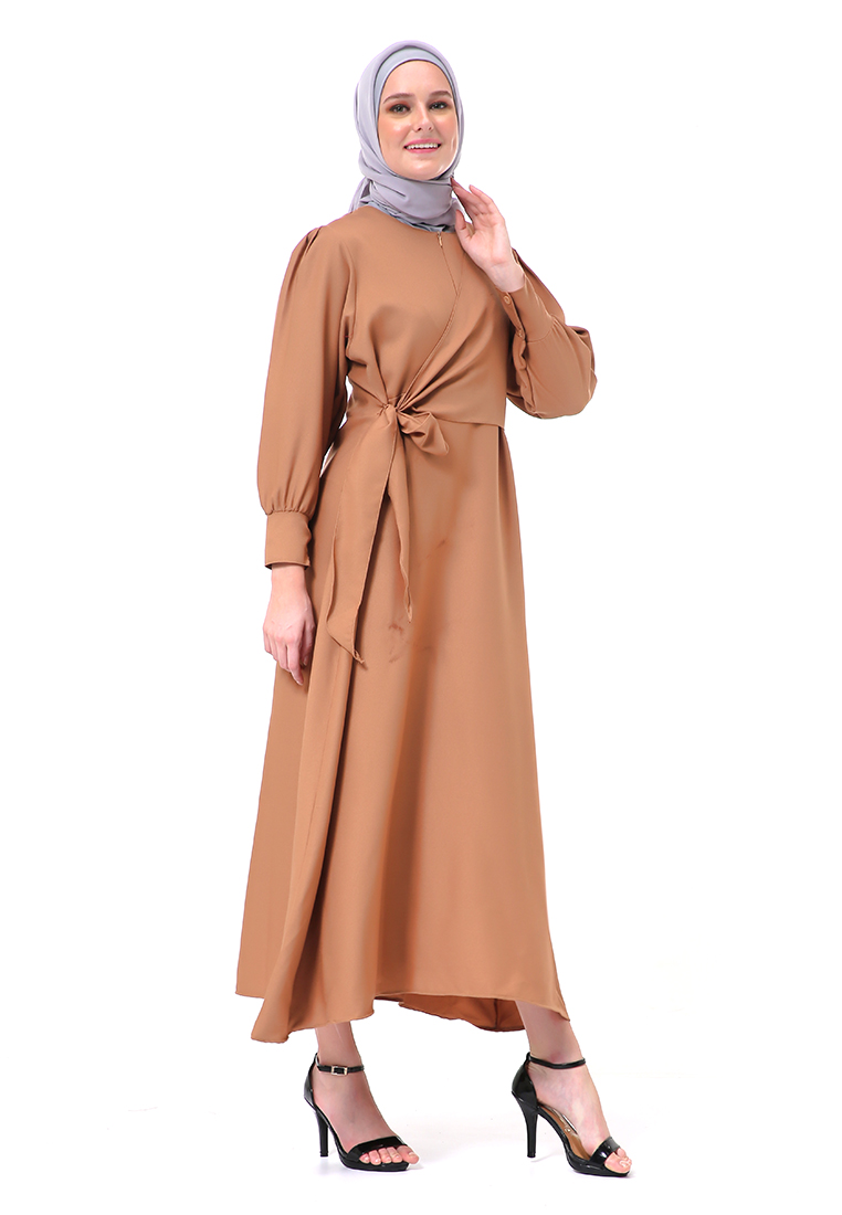Evernoon Alliyah Dress Gamis Muslimah Long Sleeve Model Balon Regular Fit Premium High Quality - Mil