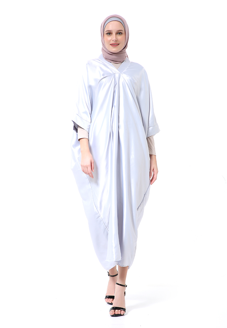 Evernoon Kahitna Kaftan Pakaian Muslimah Premium Motif Polos High Quality - Abu