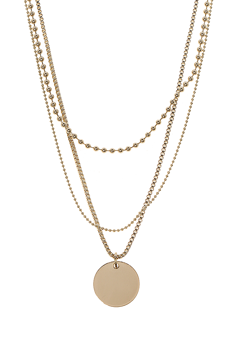 Evernoon Kalung Emas 3 Layer Aksesoris Wanita Design Casual Elegant Look - Emas