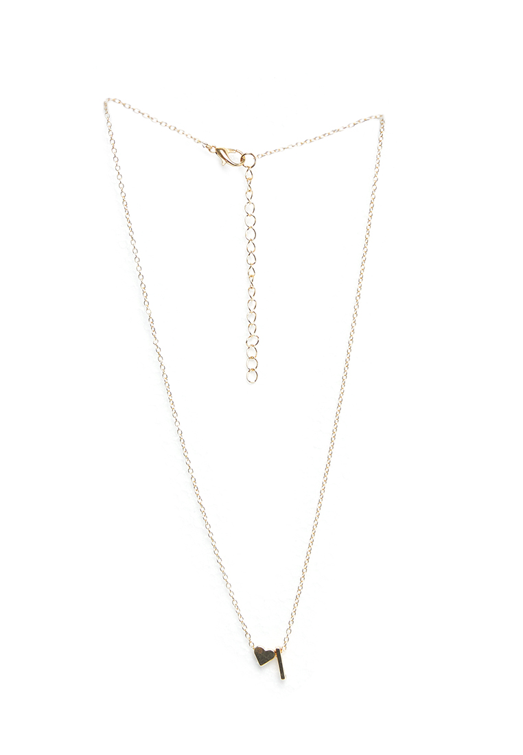 Evernoon Kalung Rantai Huruf Pendant Necklace Perhiasan Wanita Premium Quality - Gold i