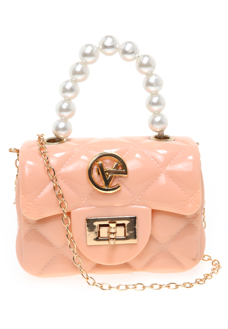 Evernoon Slingbags Wanita Design Elegant Mutiara Tas Slempang - Pink