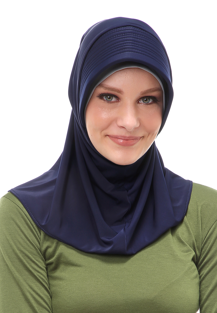 Evernoon Layla Hijab Sport Instan Wanita Muslimah Relaxed Fit - Navy