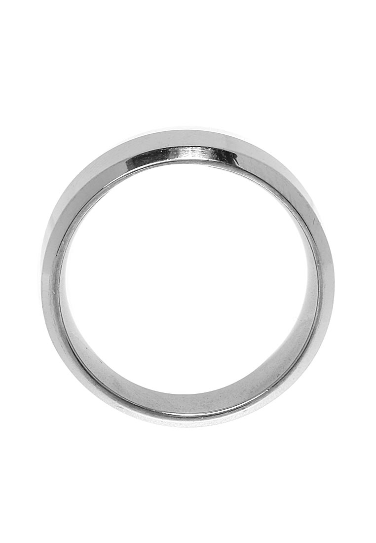 Evernoon Cincin Titanium Hitam Motif Polos Aksesoris Unisex Design Elegant Premium Quality - Silver
