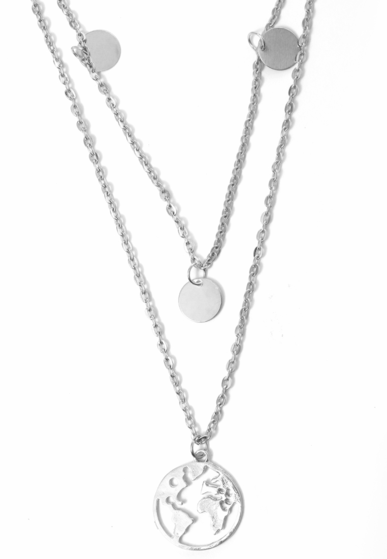 Evernoon Kalung Wanita Bermotif K14 Design Elegant Premium Quality - Silver