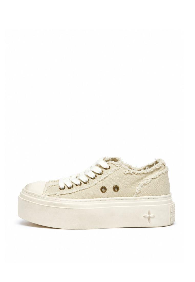 EVIGI Sneakers Beige Textile Platform 5,5 cm