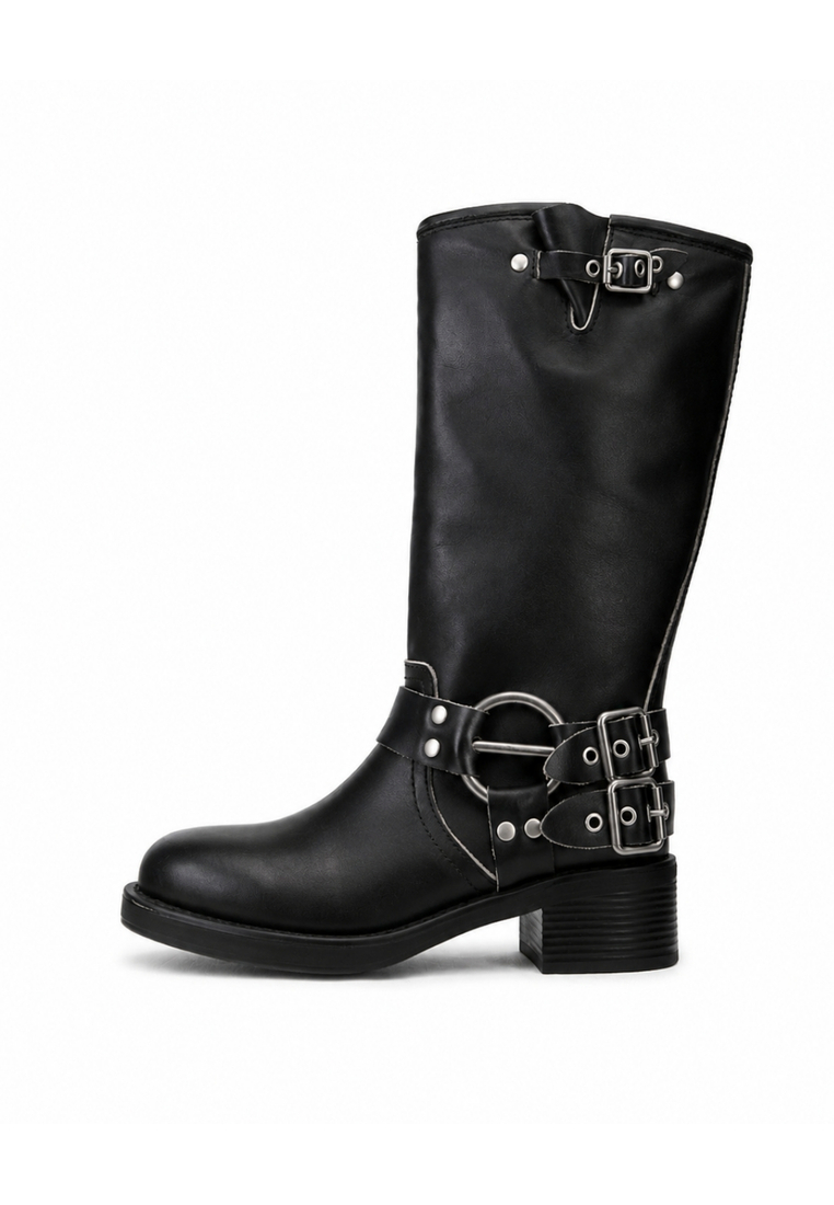 EVIGI Black Leather Boots