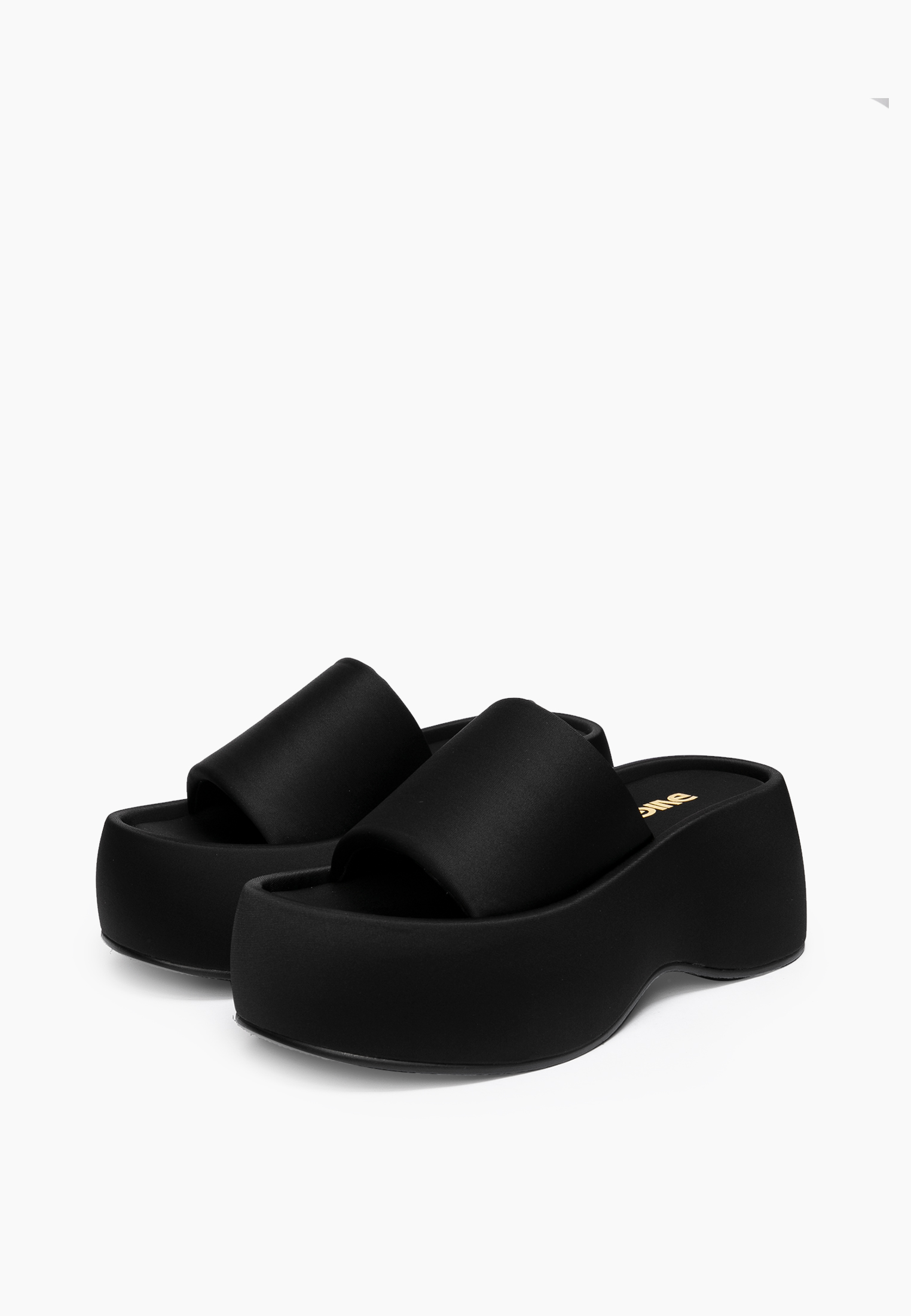 EVIGI Sandal Platform Wanita Slip-On Textile Hitam 8 cm