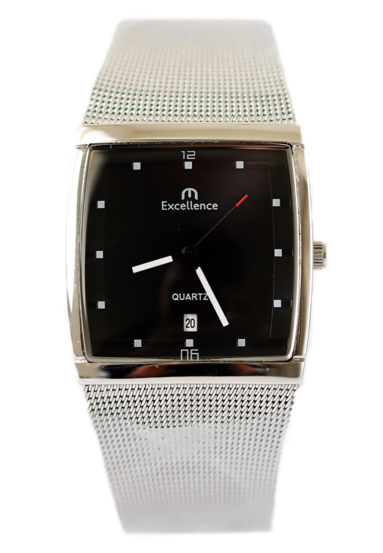 Excellence - Jam Tangan Fashion Pria - Silver Black - Stainless Steel - 8105M