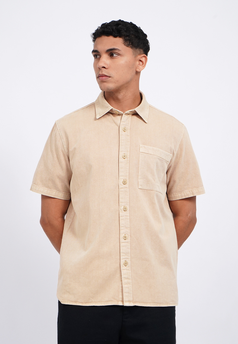 Executive Short Sleeve Garment Dyed Shirt