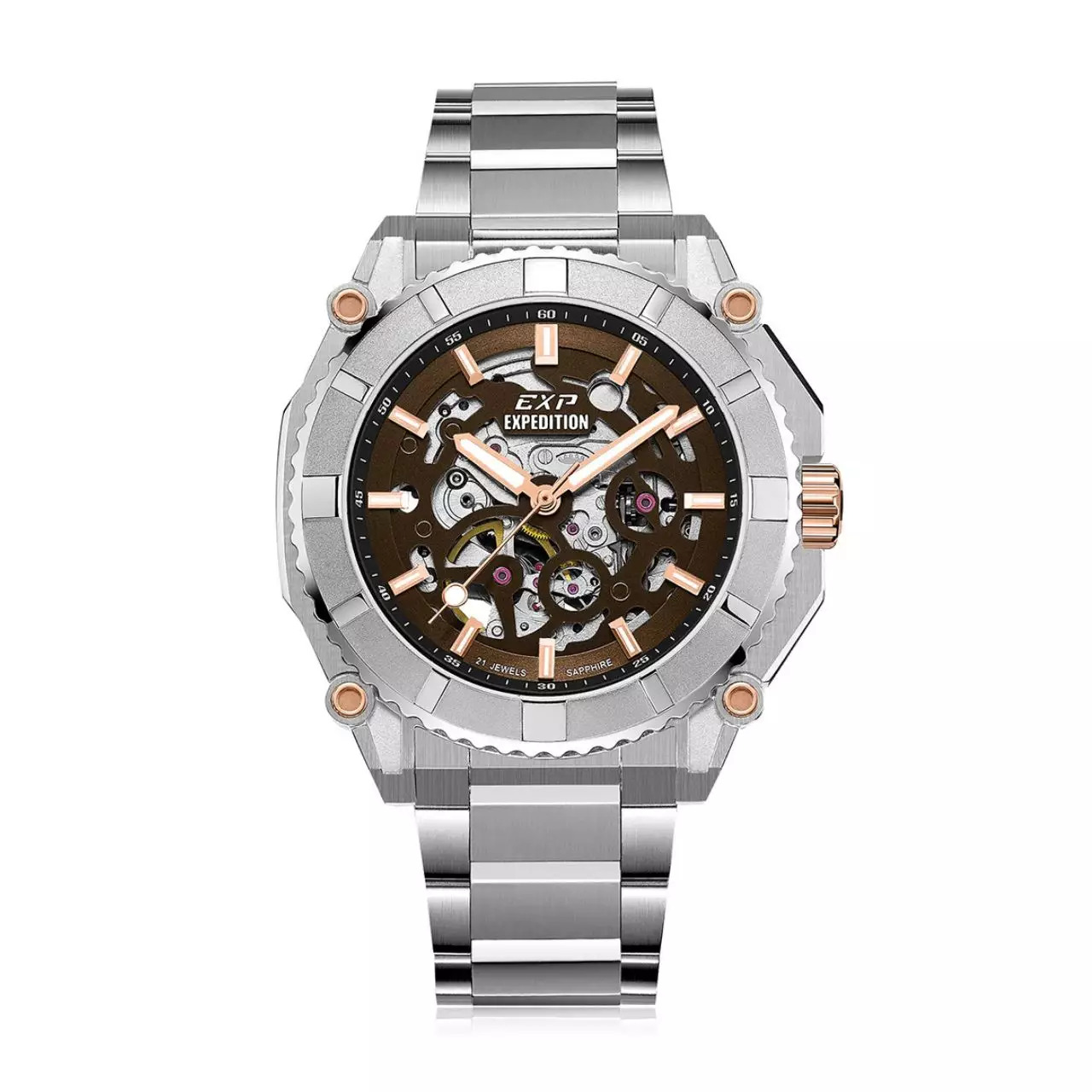 Expedition Jam Tangan Pria Expedition Automatic E 3009 MA BTRBO Stainless Steel