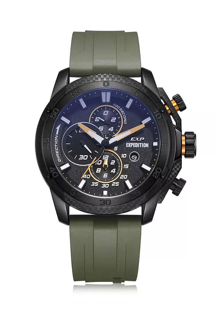 Expedition Jam Tangan Pria - Green Black - Rubber Strap - 6810 MCRIPBAGN