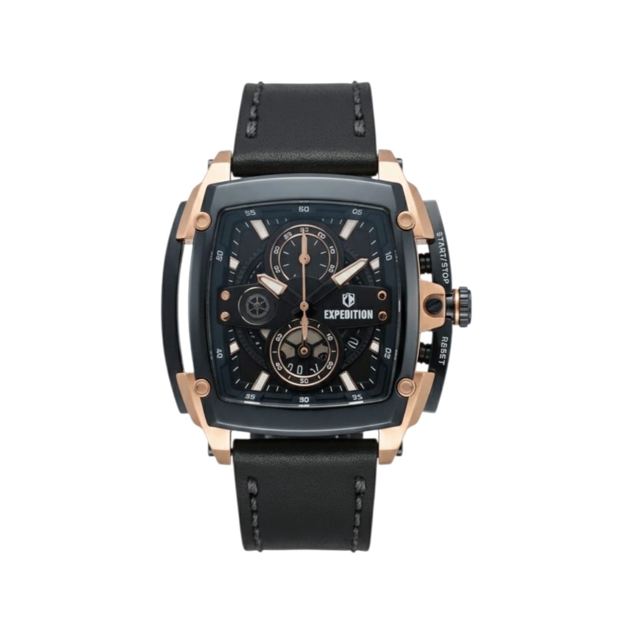 Expedition 3008GCLURBU Rosegold Kulit Hitam Ring Biru Cowok