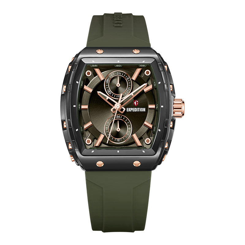 Expedition Jam Tangan Wanita Expedition E 6814 MF RRGGNBA Ladies Dark Green Dial Green Rubber Strap