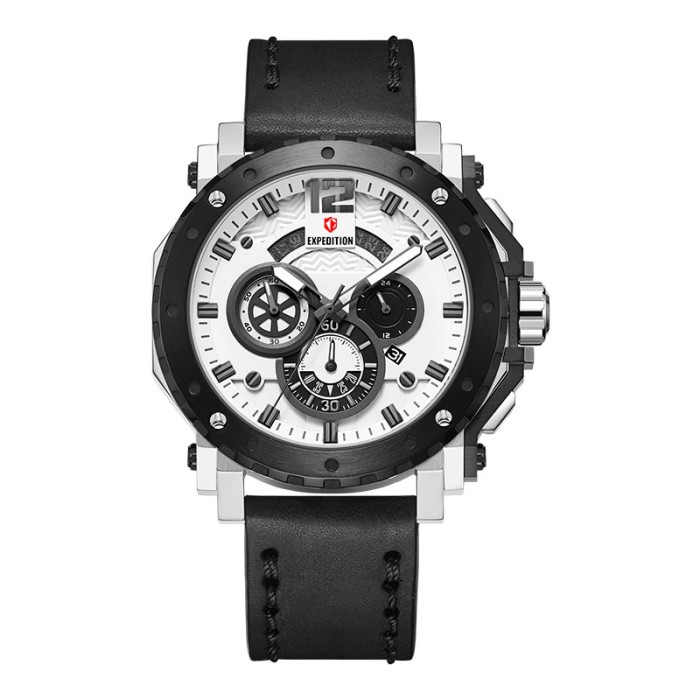 Expedition 6402 Kulit Hitam Silver Cowok