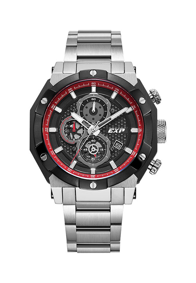 Expedition Jam Tangan Pria Expedition Chronograph E 6385 BC BTBBARE Men Black Dial Stainless Steel S