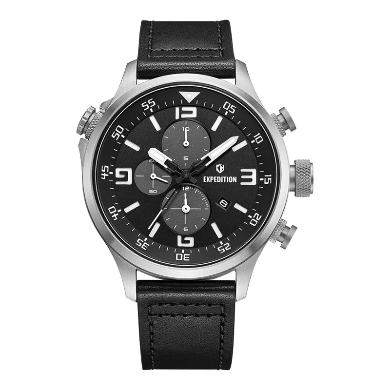 Expedition Jam Tangan Pria Expedition E 6318 MC LSSBASL1 Leather Strap Original