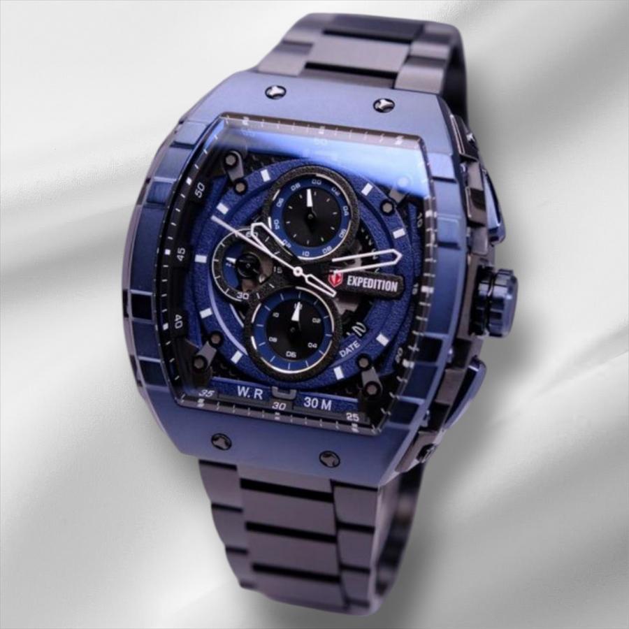 Expedition 6782 Hitam Ring Biru Dasar Biru Cowok