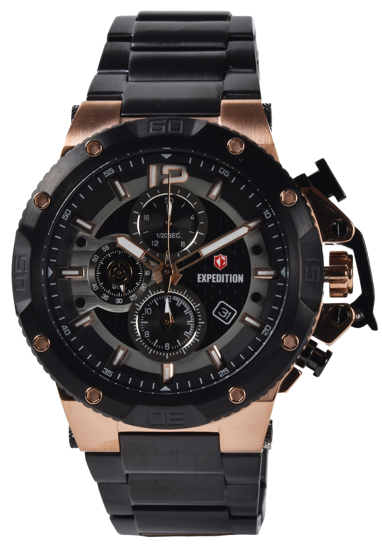 Expedition - Jam Tangan Pria - Rosegold - Black Stainless Steel Bracelet - 6751MCBBRBA