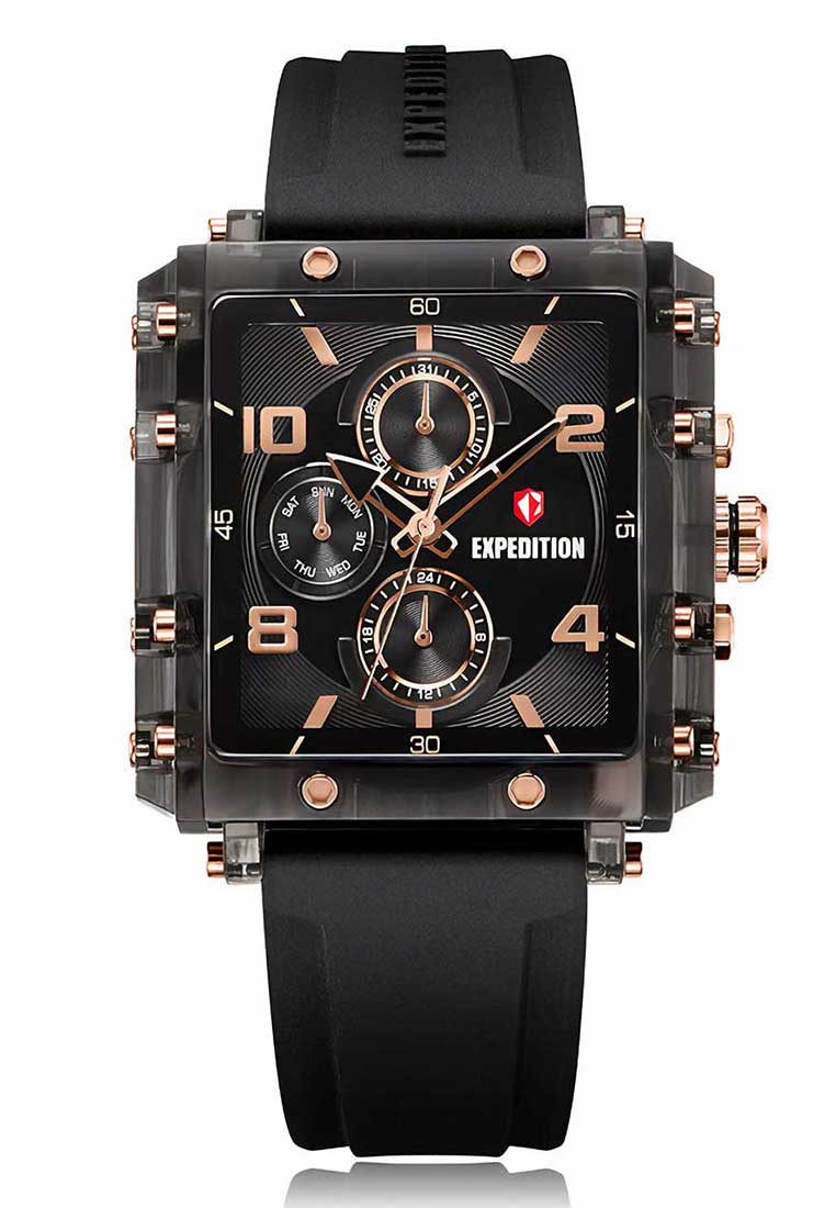 Expedition Jam Tangan Pria - Black - Silicon - 6808 MFRRGBA