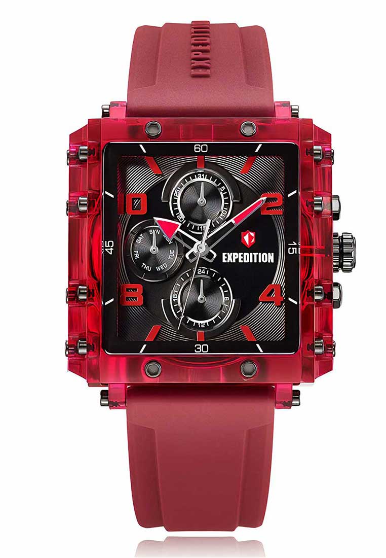 Expedition Jam Tangan Pria - Red Black - Silicon - 6808 MFRIGBARE