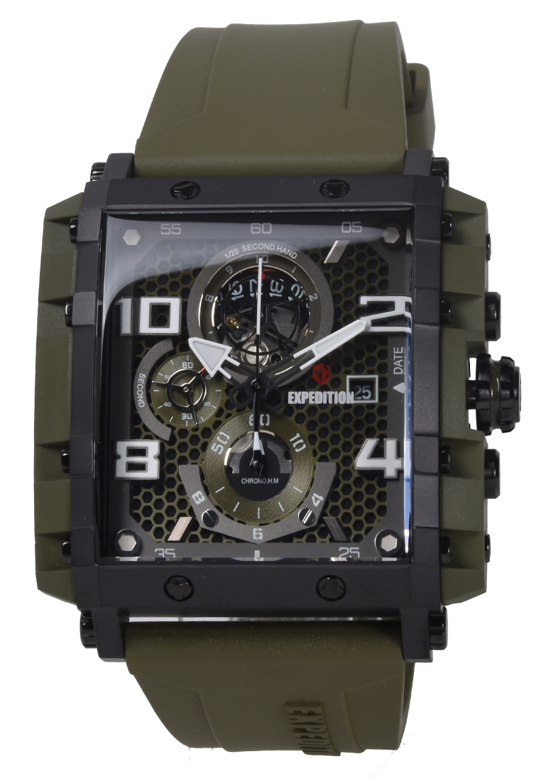 Expedition - Jam Tangan Chronograph Pria - Green - Rubber Strap - 6757 MCRIPGNBA