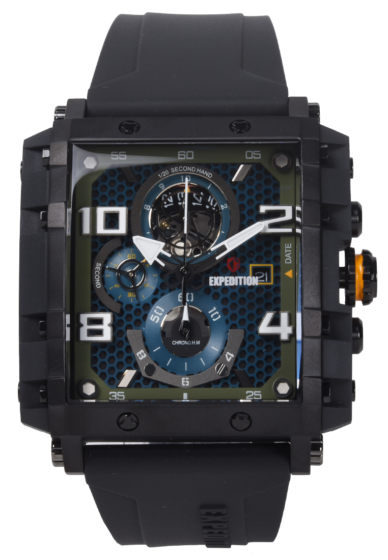 Expedition - Jam Tangan Chronograph Pria - Black - Rubber Strap - 6757 MCREPGNYL