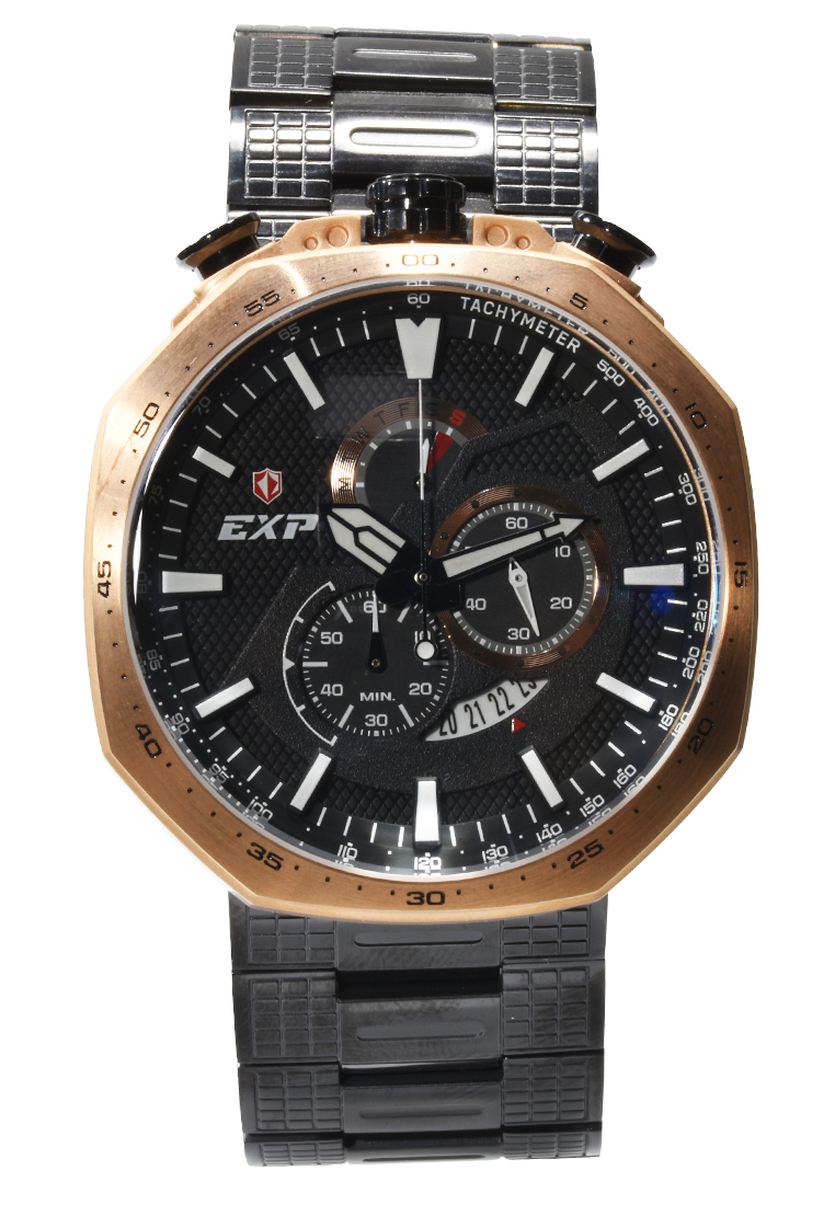 Expedition - Jam Tangan Pria - Rosegold - Black Stainless Steel - 6745MCBBRBA