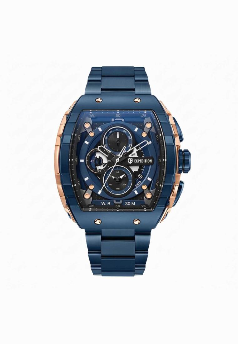 Expedition Jam Tangan Pria - Navy Rosegold - Stainless Steel - 6782 MCBURBU1