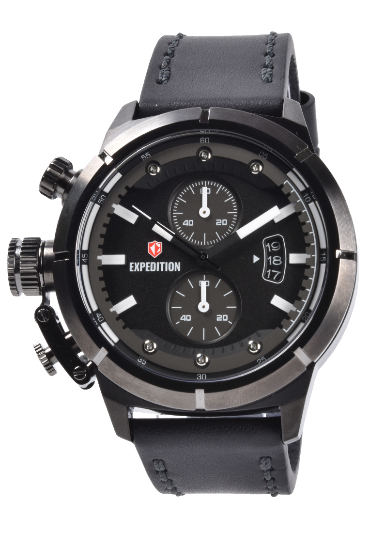 Expedition - Jam Tangan Pria - Black - Leather Strap - 6765MCLEPBA