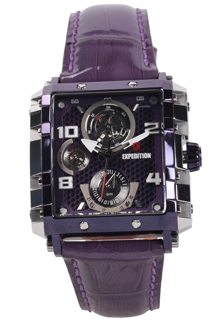 Expedition - Jam Tangan Wanita - Silver - Purple Leather Strap - 6757BFLTPU